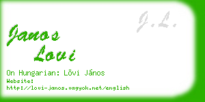 janos lovi business card